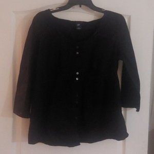 Gap Blouse Black medium Buttons Maternity RGUC